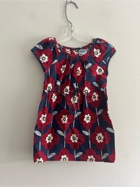 Old Navy 18/24m Navy blue & red floral short sleeve Dress